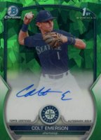 2023 Bowman Draft Sapphire Edition Chrome Prospect Autographs #CDACE Colt Emerson Green Baseball Card