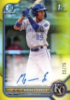 2022 Bowman Chrome Prospect Autographs #CPAMG Maikel Garcia Yellow Refractor Baseball Card