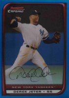 2008 Bowman Chrome #181 Derek Jeter Blue Refractor Baseball Card