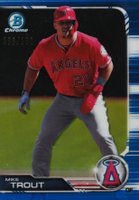 2019 Bowman Chrome #100 Mike Trout Blue Refractor Baseball Card