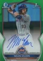 2023 Bowman Draft Chrome Prospect Autograph #CDANM Nolan McLean Green Refractor Baseball Card
