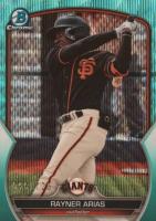 2023 Bowman Draft #BDC13 Rayner Arias Chrome-Aqua Wave Baseball Card