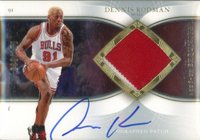2006 Upper Deck Exquisite Collection Autographs Patches  #AP-DR Dennis Rodman Basketball Card
