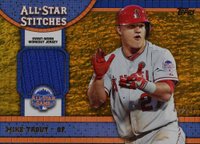 2013 Topps Update All-Star Stitches #ASRMT Mike Trout Gold Baseball Card