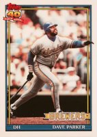 1991 Topps Tiffany #235 Dave Parker Baseball Card