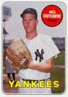 1969 Topps #470w Mel Stottlemyre White Letters Baseball Card