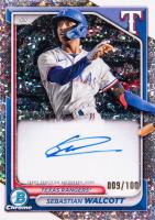 2024 Bowman Chrome Prospect Autographs #CPASW Sebastian Walcott Mini Diamond Refractor Baseball Card