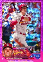 2023 Topps Chrome Logofractor Edition #192 Nolan Gorman Pink Refractor Baseball Card