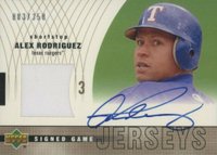2003 Upper Deck Game Jersey #S-AR Alex Rodriguez Signed Baseball Card