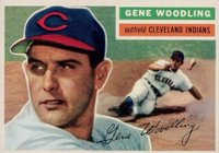 1956 Topps #163w Gene Woodling White Back Baseball Card