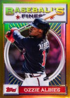 2020 Finest Flashbacks #43 Ozzie Albies Gold Refractor Baseball Card