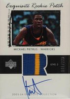 2003 Upper Deck Exquisite Collection #71 Mickael Pietrus Autograph Patch Basketball Card