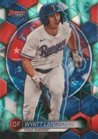 2023 Bowman's Best Top Prospects #TP30 Wyatt Langford Aqua Lava Baseball Card