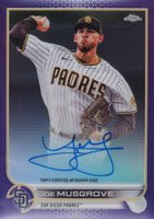 2022 Topps Chrome Veteran Autographs #CVAJMU Joe Musgrove Purple Refractor Baseball Card