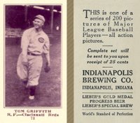 1916 Indianapolis Brewing #73 Tom Griffith Baseball Card