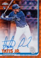 2019 Topps Chrome Rookie Autographs #RA-FT Fernando Tatis Jr. Orange Wave Refractor Baseball Card