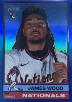 2025 Topps Heritage #231 James Wood Chrome-Blue Refractor Baseball Card