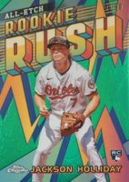 2024 Topps Chrome Update Chrome All-Etch Rookie Rush #2 Jackson Holliday Green Refractor Baseball Card