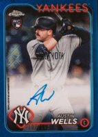 2024 Topps Chrome Logofractor Edition MLB Refractor Chrome Autographs #RCAAW Austin Wells Blue Refractor Baseball Card