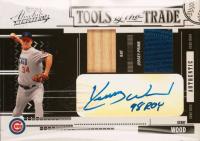 2005 Playoff Absolute Memorabilia Tools of the Trade Double Swatch Autograph #TT-49 Kerry Wood Prime Black 1/1 Baseball Card