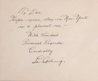 1999 Hall of Fame Autographs # Lou Gehrig Note Baseball Card