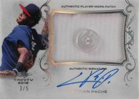 2018 Leaf Trinity Patch Autograph #PA-CP1 Cristian Pache Silver Baseball Card