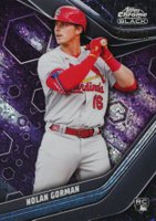 2023 Topps Chrome Black #68 Nolan Gorman Purple Mini Diamond Baseball Card