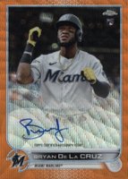 2022 Topps Chrome Rookie Autographs #RABD Bryan de La Cruz Orange Wave Refractor Baseball Card