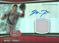 2012 Bowman Platinum Relic Autographs #AR-MT Mike Trout Baseball Card