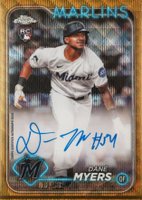 2024 Topps Chrome Rookie Autographs #RADMY Dane Myers Gold Wave Refractor Baseball Card