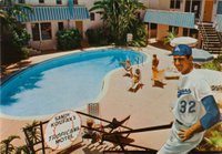 1964 Tropicana Motel Postcard # Sandy Koufax Dodger Uniform Baseball Card