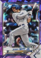 2021 Bowman Draft Chrome Sapphire Edition #BDC47 Bobby Witt Jr. Purple Baseball Card