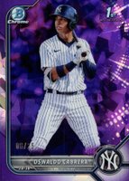 2022 Bowman Sapphire Edition Chrome Prospects #BCP17 Oswaldo Cabrera Purple  Baseball Card