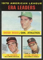 1971 Topps #67 A.L. E.R.A. Leaders Baseball Card