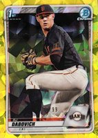 2020 Bowman Draft Chrome Sapphire Edition #BD148 RJ Dabovich Yellow Baseball Card