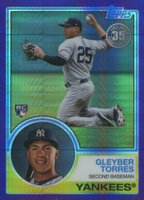 2018 Topps Silver Pack 1983 Chrome Promo #147 Gleyber Torres Purple Refractor Baseball Card