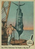 1959 Fleer Ted Williams #54 1954- Fisherman Ted Hooks A Big One Baseball Card