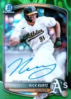 2025 Bowman Chrome Prospect Autographs #CPANK Nick Kurtz Green Lava Baseball Card