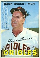 1967 Topps #534 Hank Bauer Double print Baseball Card