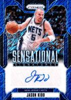 2024 Panini Prizm Sensational Signatures #SSJKN Jason Kidd Blue Shimmer Fotl Basketball Card