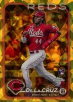 2024 Topps Chrome Sapphire Update Series #350 Elly de La Cruz Gold Baseball Card