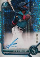 2022 Bowman Chrome Prospect Autographs #CPALC Luis Chevalier Speckle Refractor Baseball Card