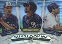 2018 Bowman Talent Pipeline Chrome #SDP Christian Villanueva/Fernando Tatis Jr./Michel Baez Baseball Card