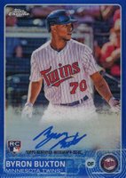 2015 Topps Chrome Autograph Rookies #AR-BBN Byron Buxton Blue Refractor Baseball Card