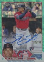 2023 Topps Chrome Rookie Autograph #RABN Bo Naylor Aqua Wave Baseball Card