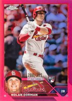 2023 Topps Chrome #192 Nolan Gorman Magenta Refractor Baseball Card