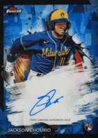 2024 Topps Finest Finest Autographs #FAJC Jackson Chourio Blue Refractor Baseball Card