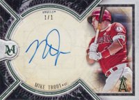 2018 Topps Museum Collection Archival Autographs #MT Mike Trout Emerald 1/1 Baseball Card