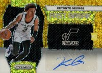 2023 Panini Prizm Fast Break Rookie Autographs #FBRKYE Keyonte George Gold Basketball Card