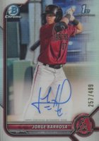 2022 Bowman Chrome Prospect Autographs #CPAJBA Jorge Barrosa Refractor Baseball Card